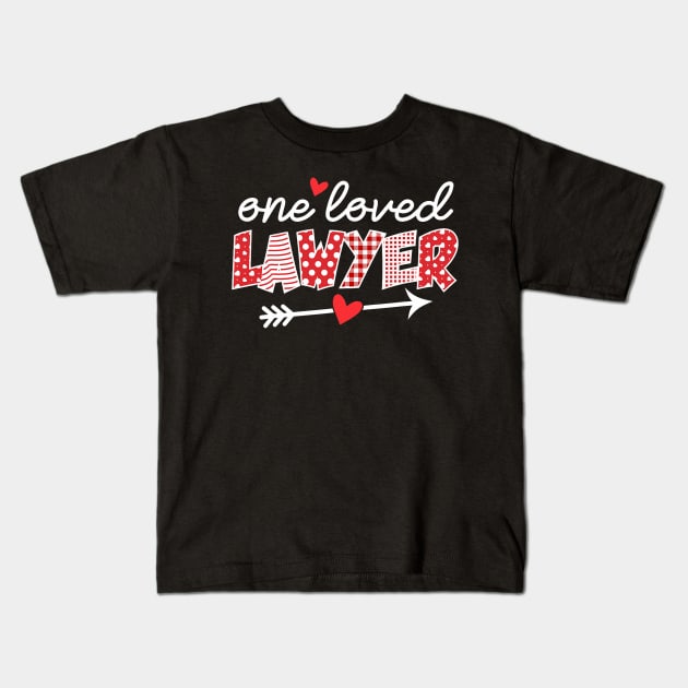 Lawyer Valentines Day T-Shirt - One Loved Lawyer Heart Kids T-Shirt by jadolomadolo